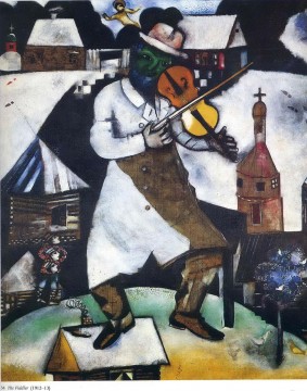 contemporain Tableau Peinture - Le Fiddler 2 contemporain Marc Chagall